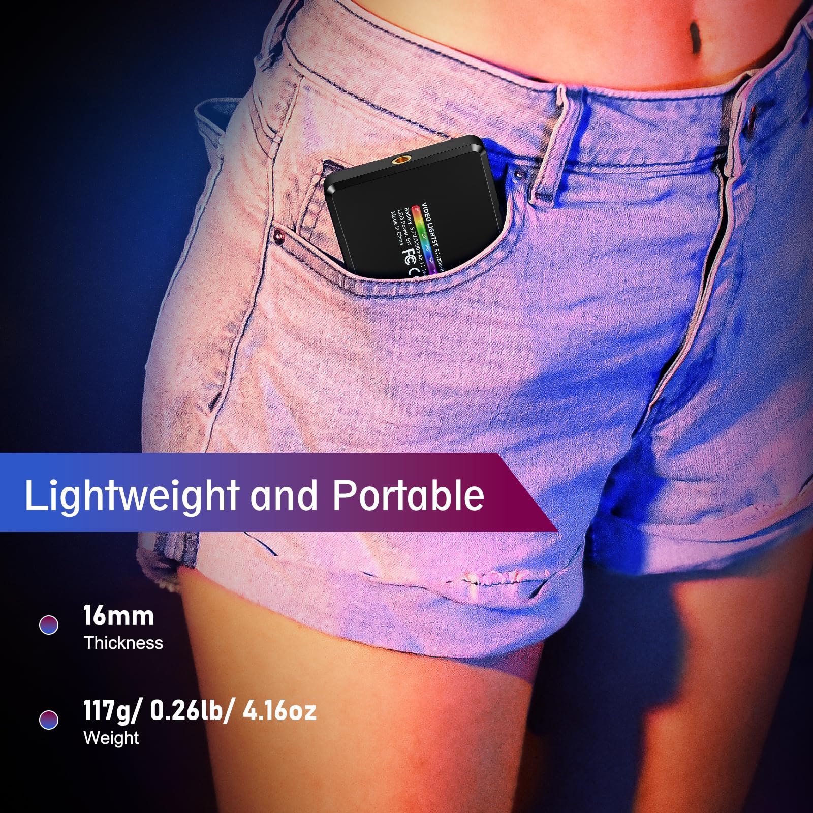 Luce per Video LED RGB, Luce Fotocamera Dimmerabile 2500-9000K CRI 95+ 120 LED con Treppiede e Clip, 3000mAh Batteria Lampada per Foto per Telefono/iPad/Laptop/Fotocamera