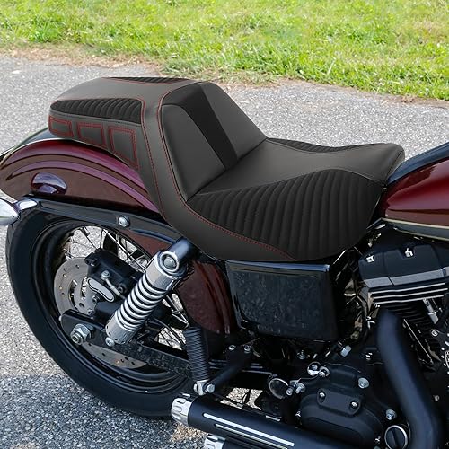 Vista 95 de Asiento de motocicleta para conductor y pasajero, apto para Harley Dyna Wide Glide Low Rider Street Bob Fat Bob FXDF Super Glide Custom FXDC