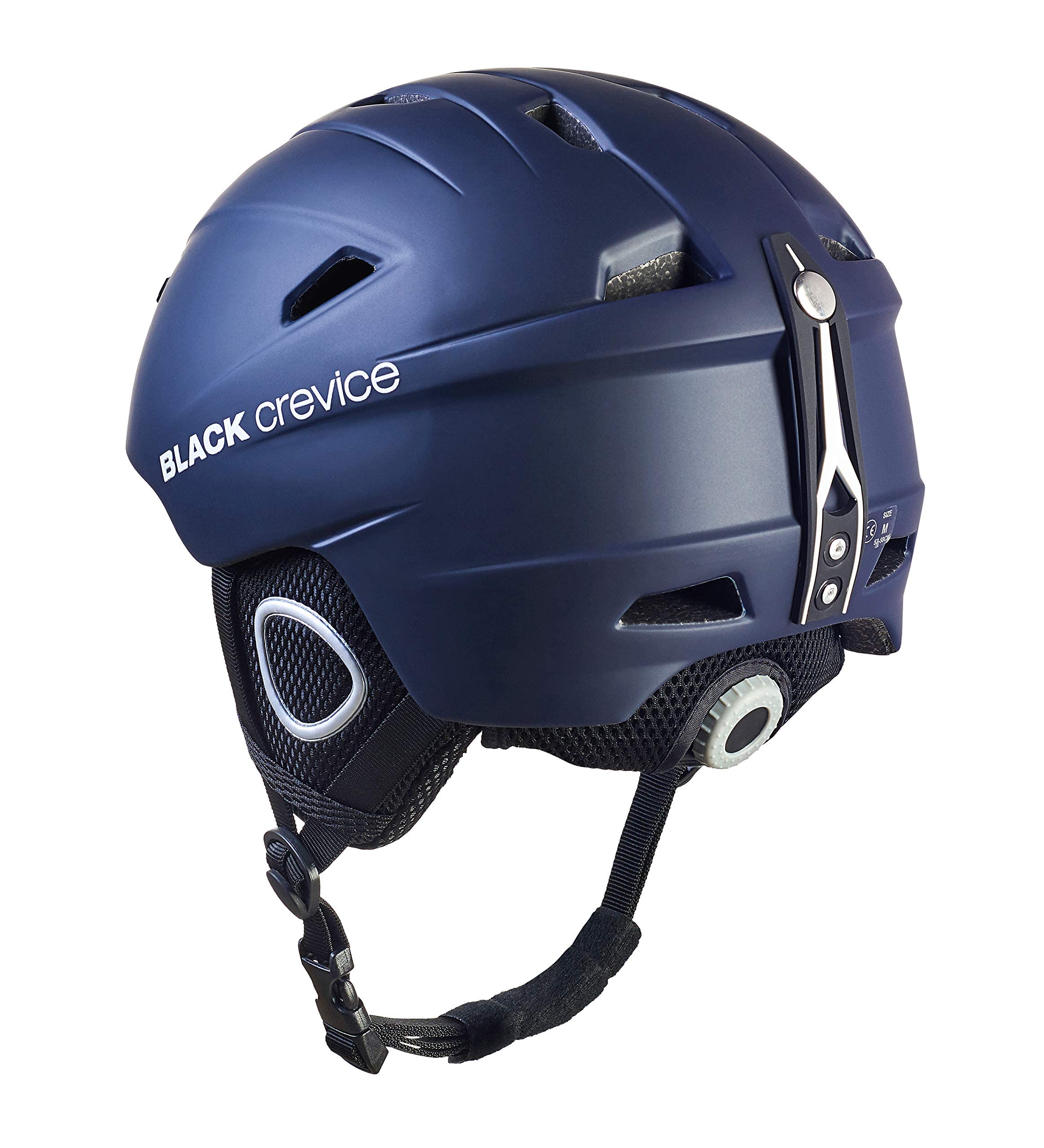 Black Crevice Skihelm Weiß, Casco da Sci Kitzbühel, Blu Navy/Bianco, Taglia L Unisex-Adulto