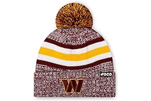 FOCL Washington Football Team Heather Stripe Pom Beanie Hat