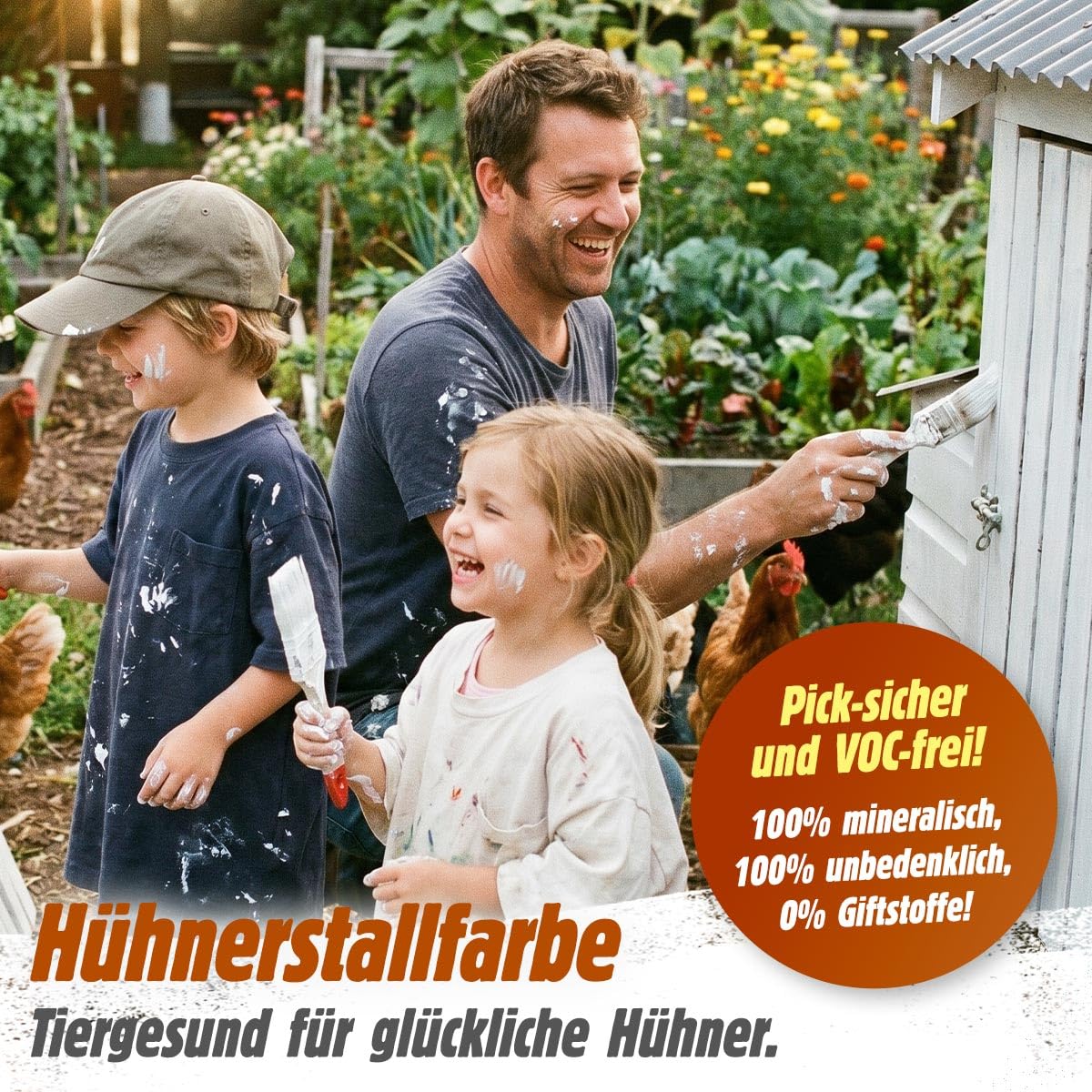 anTon Hühnerstallfarbe Streichfertig 4,25kg | 100% Vegan | Premium Kalkfarbe gegen Milben | Kein Abfärben/Kreiden | Bio-Stallfarbe (Weiß, 4,25 kg)