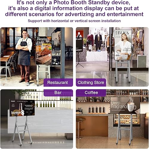 Miniatura 7 de MWE Pantalla de señalización digital móvil de 43 pulgadas, pantalla táctil UHD portátil para publicidad, póster de quiosco, publicación de