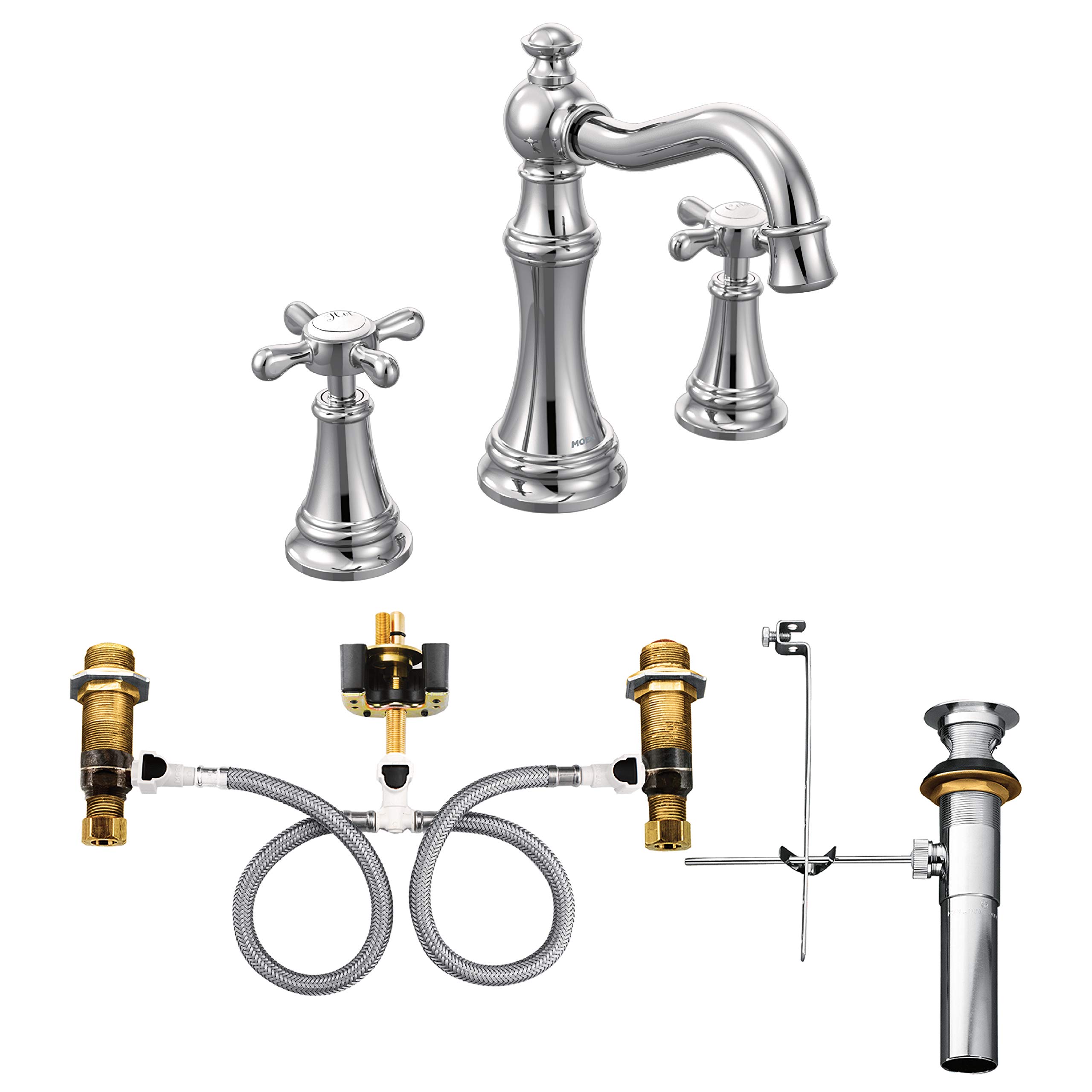 Moen TS42114-9000 Weymouth Two-Handle Widespread Bathroom Faucet