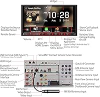 Vista 4 de KENWOOD DMX908S EXCELON Receptor multimedia digital con pantalla táctil LCD de 6.95 pulgadas, Apple CarPlay inalámbrico y Android Auto, doble Din