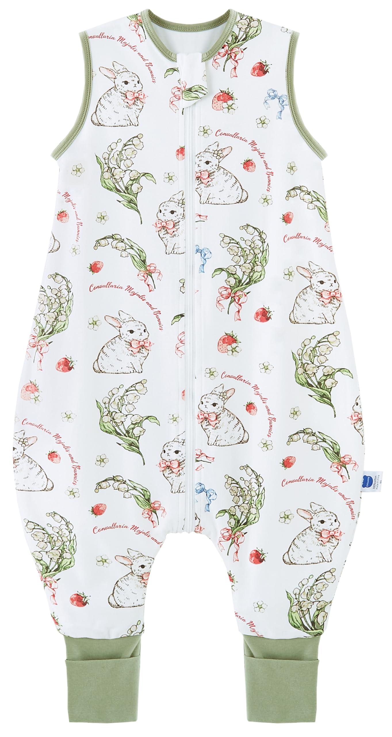 Chilsuessy Winterschlafsack für Babys – 2,5 Tog, atmungsaktiv, Babyschlafsack mit Füßen, für Mädchen und Jungen, 1,5 Tog/Kaninchen, Erdbeer, 70cm/Baby Höhe 75-85cm