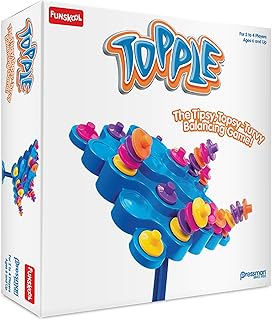 Funskool Original Topple, Strategy Game, Board Game for Kids, Adults, Families, Educational, Fun, 2 to 4 Players, Family Fun, Learning Activity Toy for Childrens, Gift Set for Kid, Ages 6+ Years