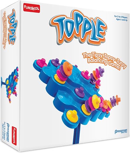 Funskool Original Topple, Strategy Game, Board Game for Kids, Adults, Families, Educational, Fun, 2 to 4 Players, Family F...