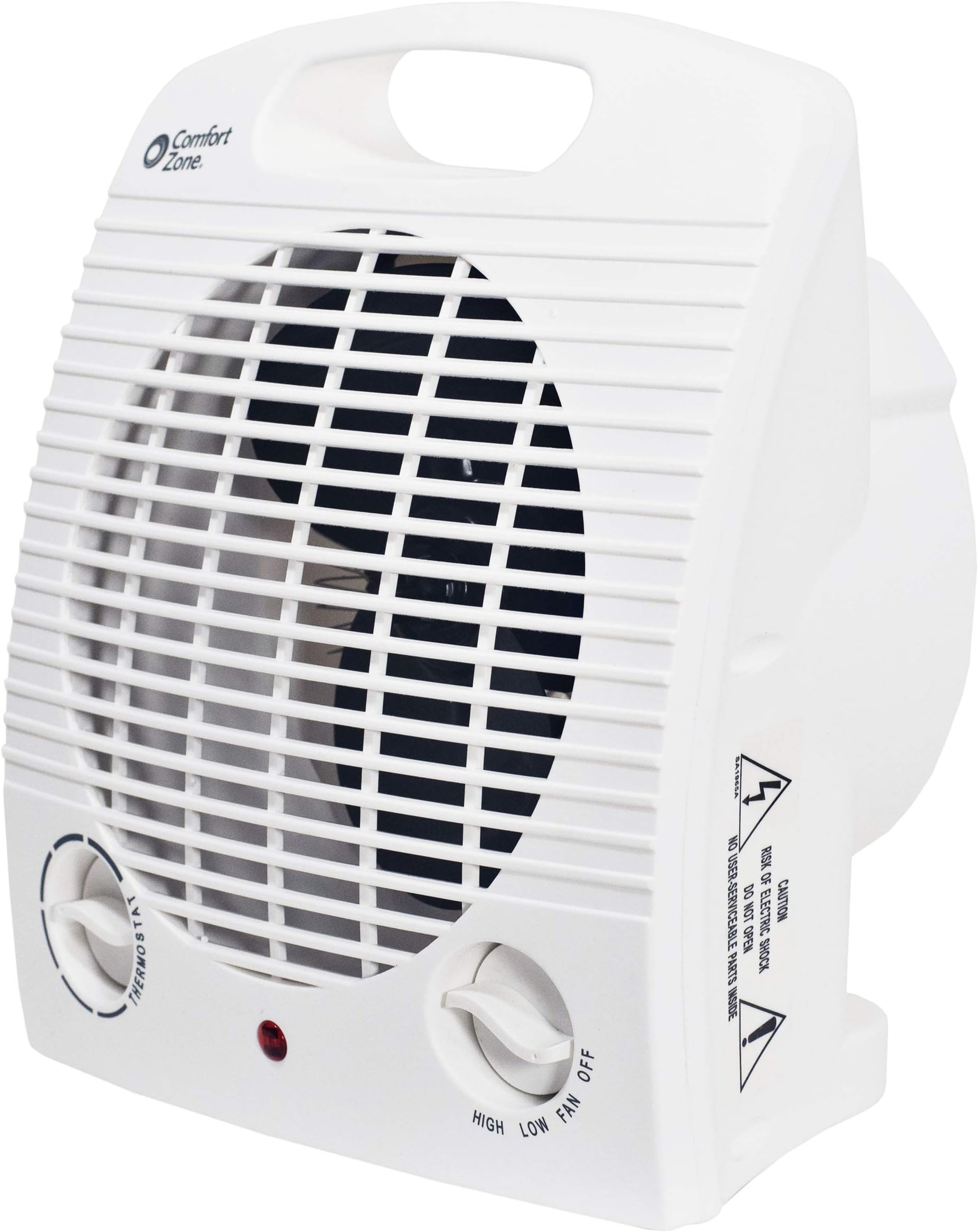 Comfort Zone CZ35 1,500-Watt Fan-Forced Electric Portable Heater with Adjustable Thermostat, Built-in Overheat Sensor, Safety Tip-Over Switch, and Heat Resistant Housing, White