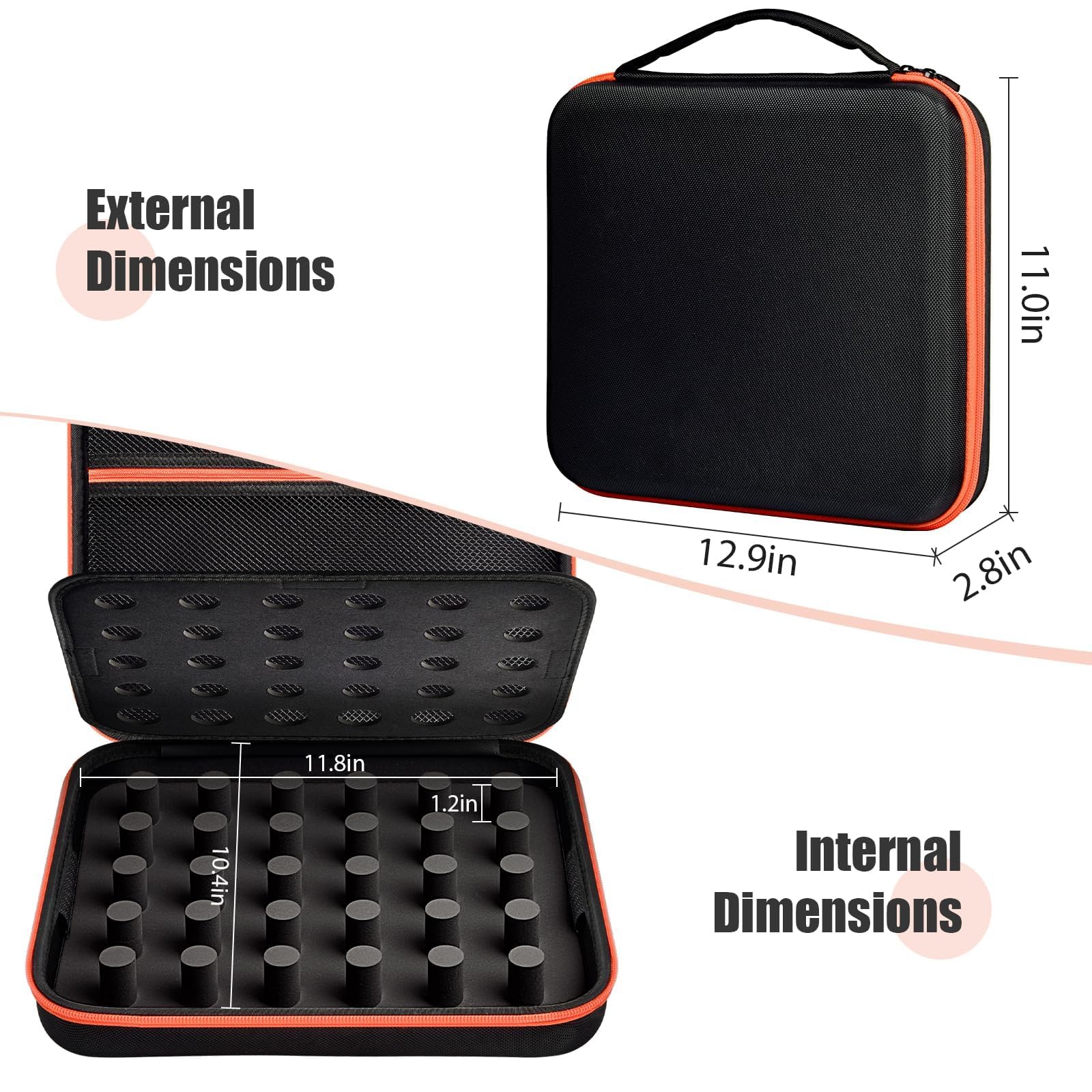 Estuche de almacenamiento de cadena de motosierra compatible con KAKEI/para Stihl/para DEWALT/para NEO-TEC/para UPFOREST/para cadenas Oregon 6-12 piezas, soporte organizador de transporte para