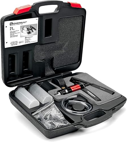 Miniatura 3 de Powerbuilt Juego de Bomba de Vacío con Mangueras, Componentes de Reparación y Sistemas Hidráulicos, Mangueras, Depósito y Adaptadores, Purga de Aire