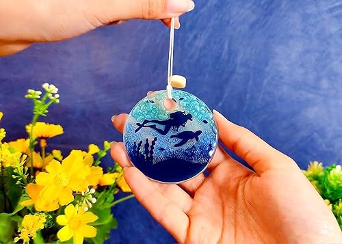 Miniatura 8 de Bolla Glass Art - Adorno de tortuga marina para bebé vidrio fusionado plano de 25 pulgadas atrapa el sol colgante de Navidad colección de playa