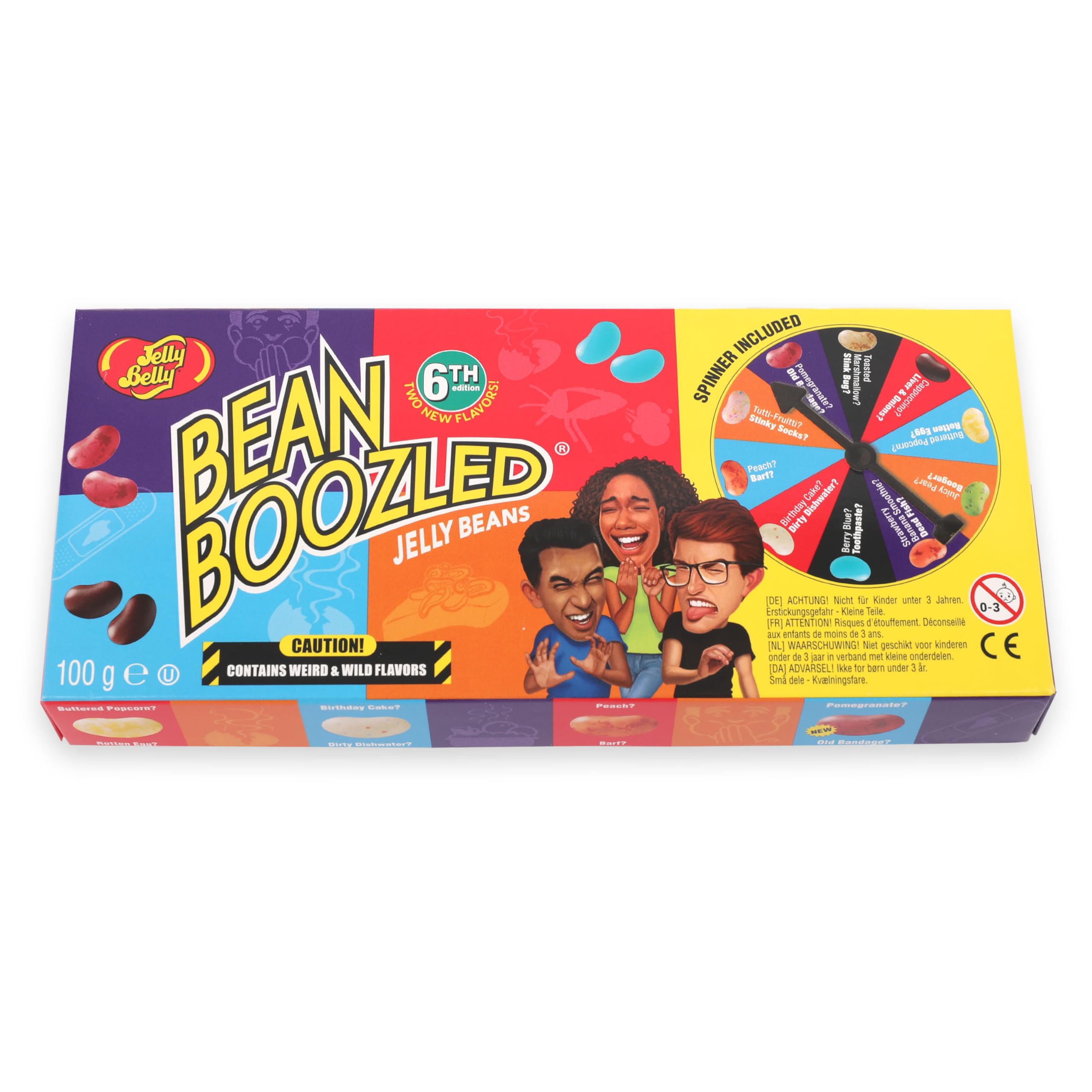 Jelly Belly Bean Boozled Set - Ruota della fortuna + Flaming Five edizione calda e Extreme Special Edition 2x 100g und 1x 125g