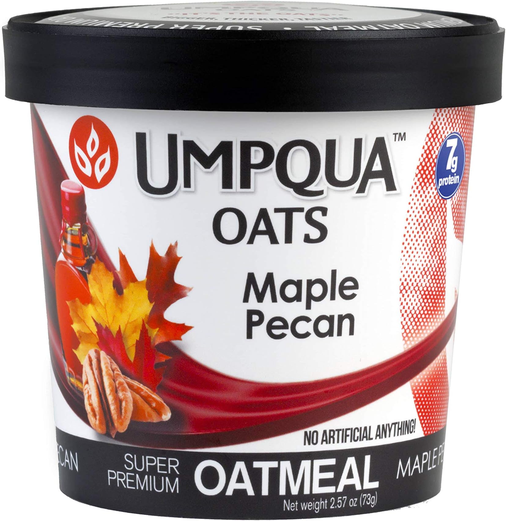 Umpqua Oats All Natural Premium Oatmeal Cup - No Mush, Custom Milled- Non-GMO - Maple Pecan (Single Cup)