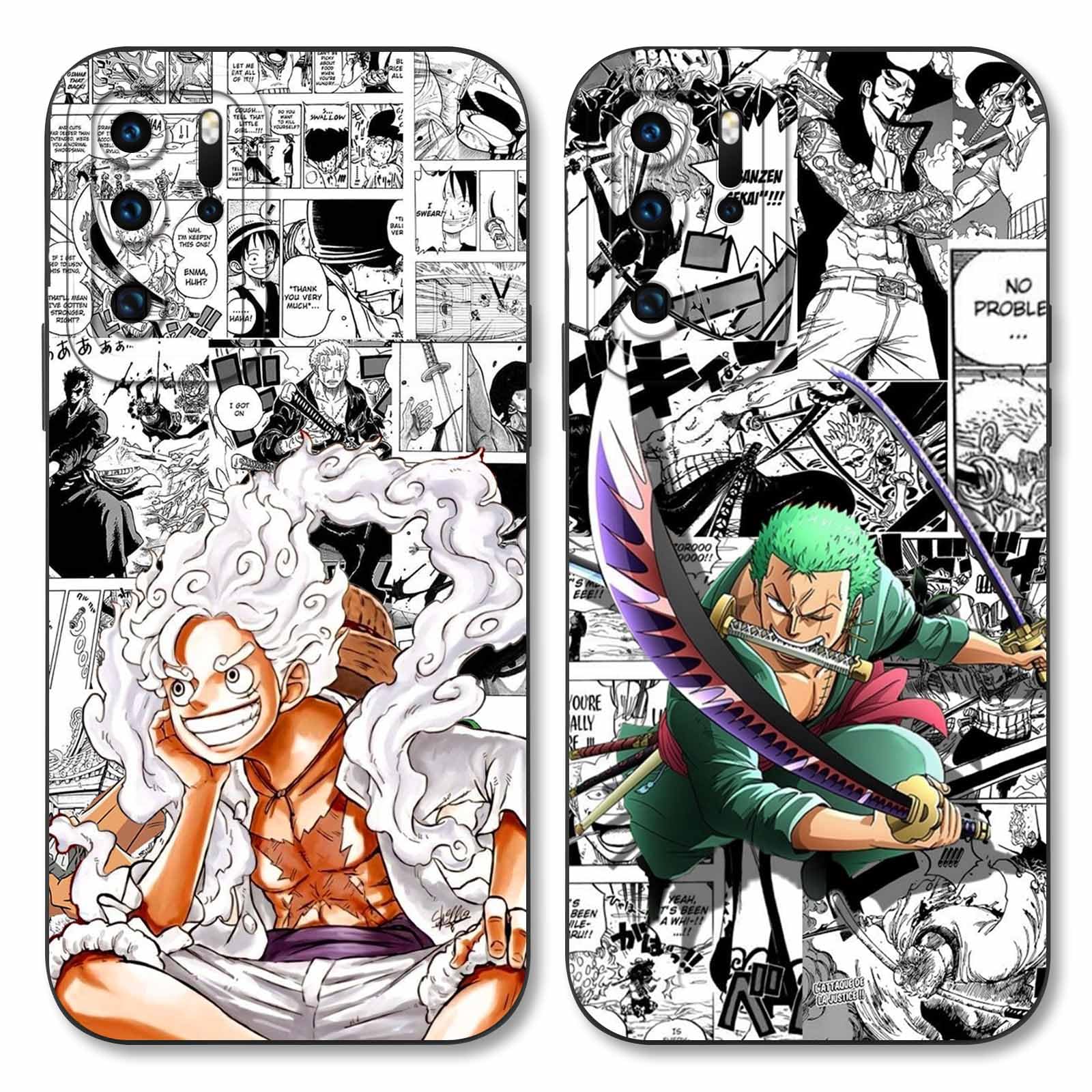 PBNDJVG 2 Pièces Coque Pour Huawei P30 Pro 6.47 Pouce, Anime One Piece Ace Manga Dessin
