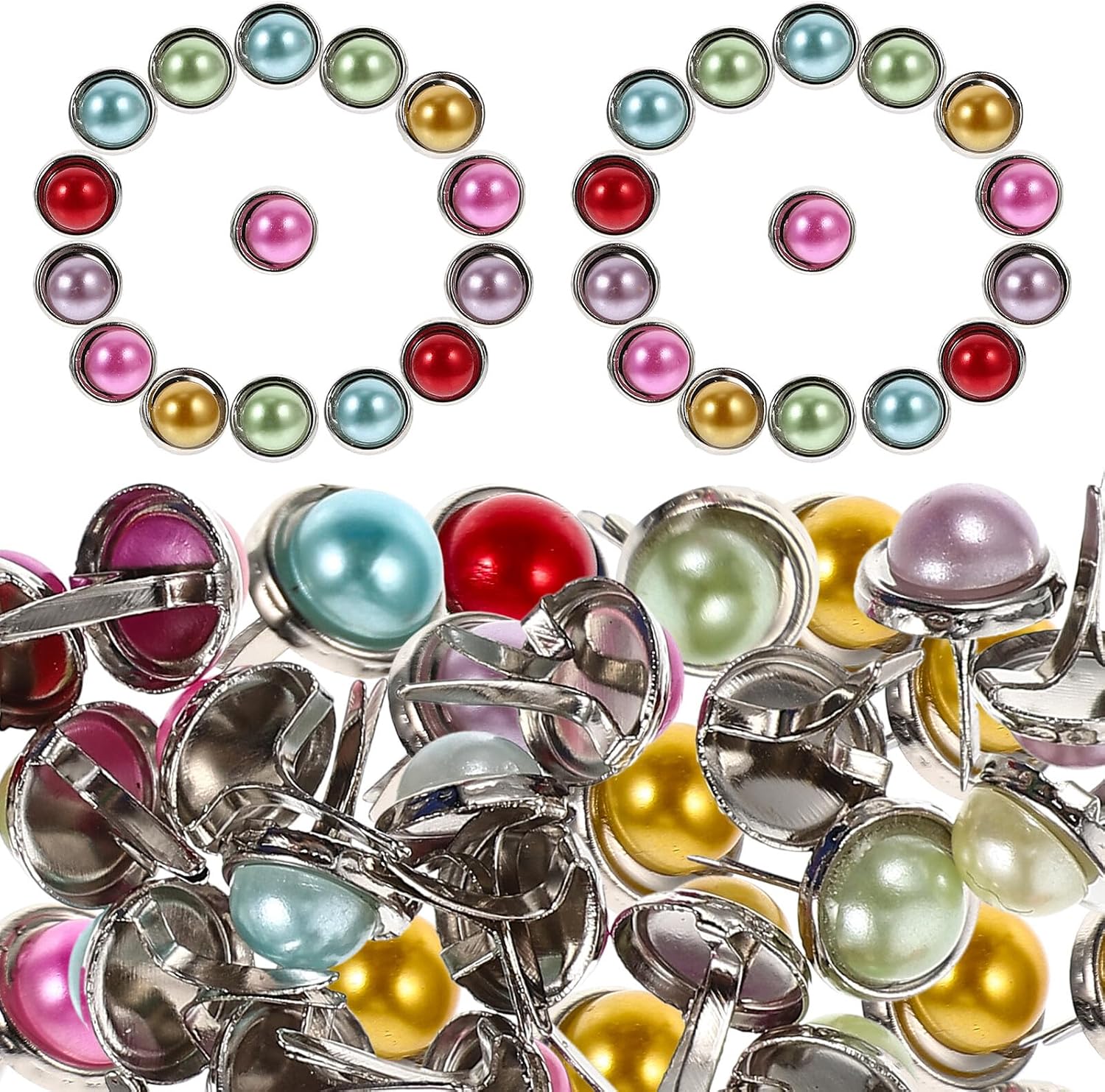 Uonlytech 100pcs Multi Color Brads Paper Fasteners for Crafting DIY Scrapbooking Decorative Accessories Alloy Material for Art Projects and Home Decoration