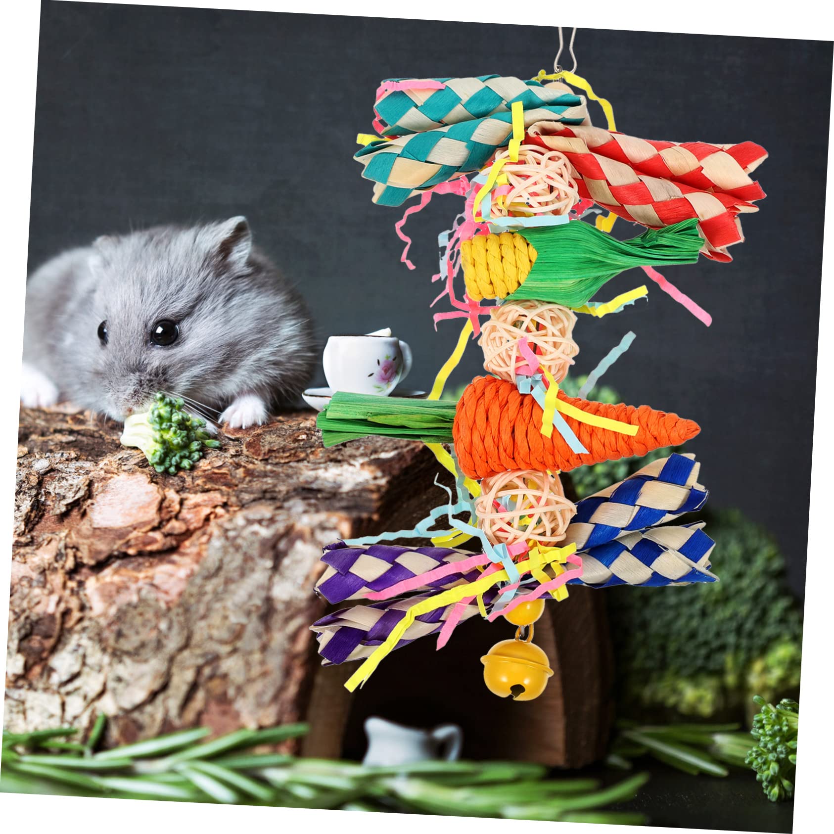 BESPORTBLE 5pièces Jouet à Mâcher pour Oiseaux Accessoire Naturel Rotin pour Perruches Et Perroquets Stimule Petits Animaux