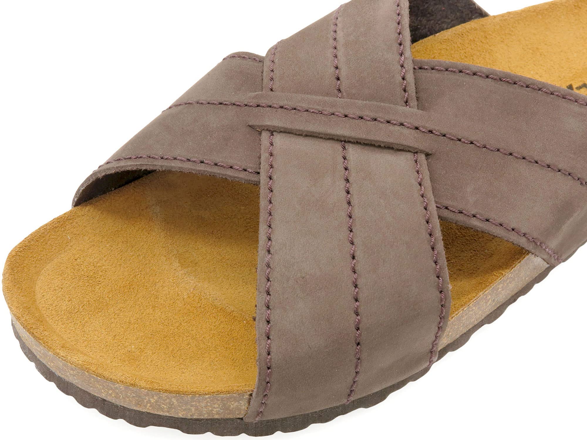 Casual Mules en cuir pour homme avec semelle en liège, Gaucho, 43 EU