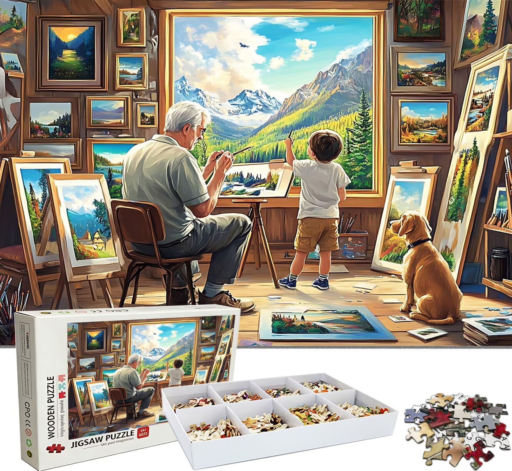 Puzzle 1500 Teile, Holzpuzzle Erwachsene Landschaft Schneebedeckter Berg Impossible Klassische Jigsaw Puzzles 87 x 57 cm, Familien Spiel, Puzzle Stressabbau Denkspiel, Dekor w0-426