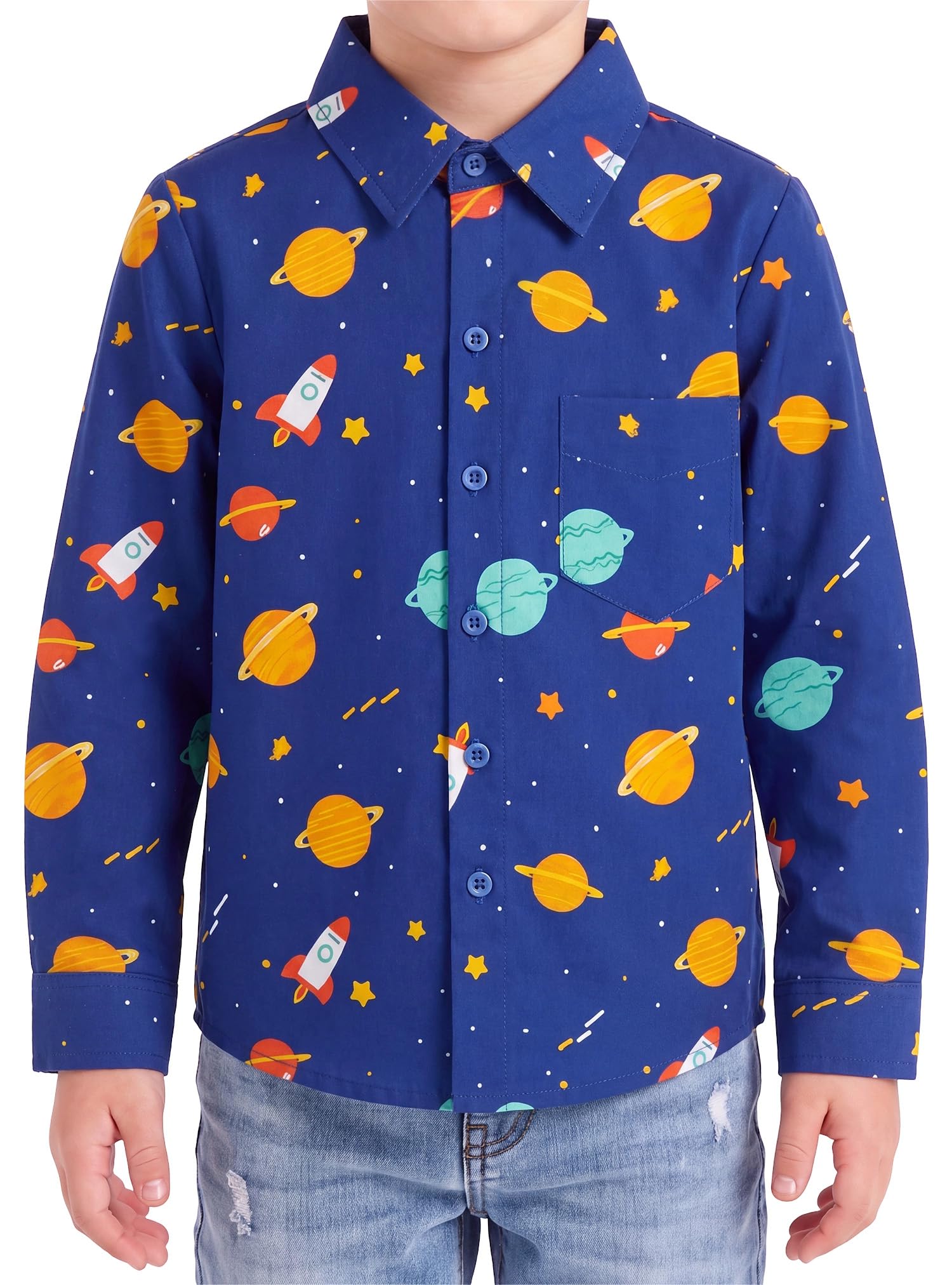 Boys Hawaiian Button Down Shirt, Pure Combed Cotton Short Sleeve Size 3-15Y