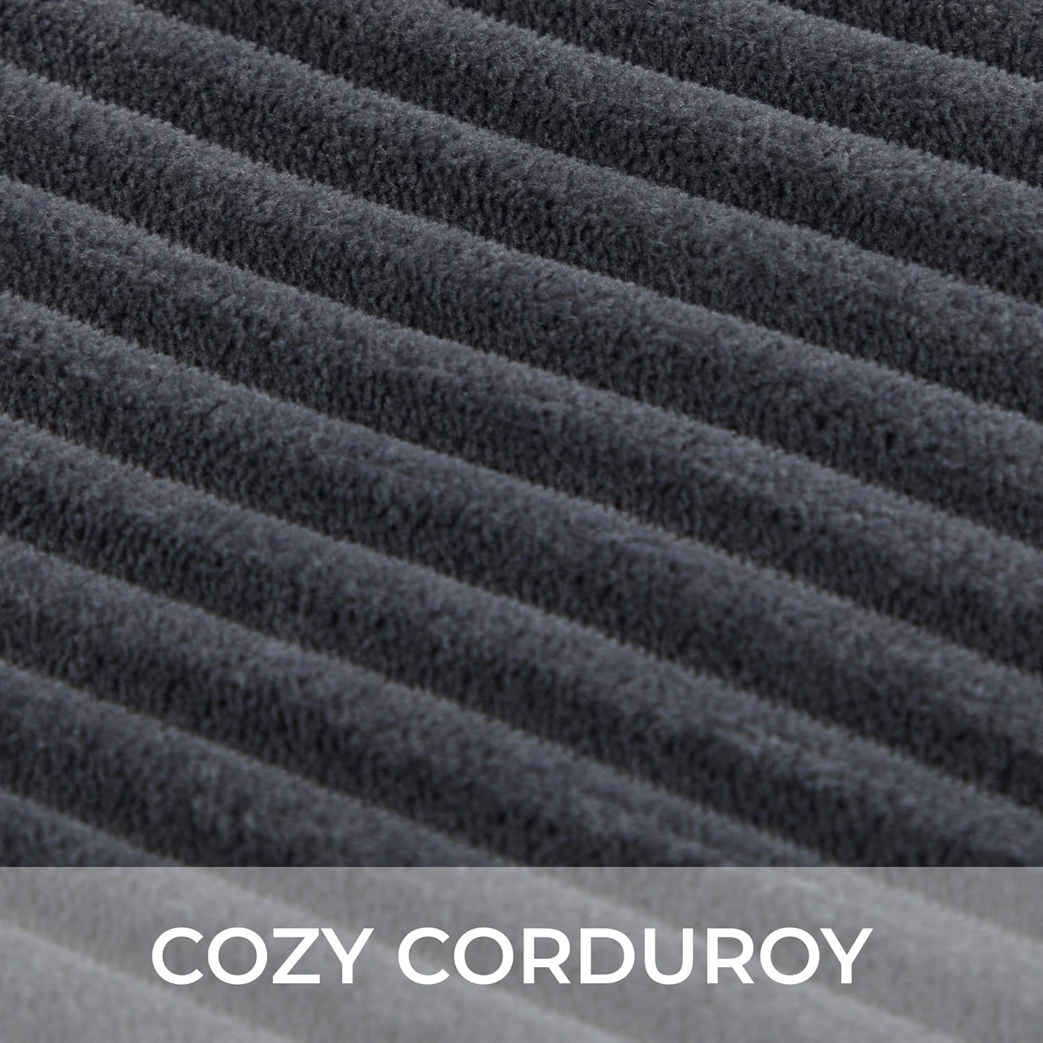 45'' Chaise Lounge Chair Indoor, Corduroy Boneless Sofa Bed, Deep Seat Sleeper Couch Reading Chairs for Bedroom Living Room, Movie Room | No-Assembly, Pet-friendly Fabric