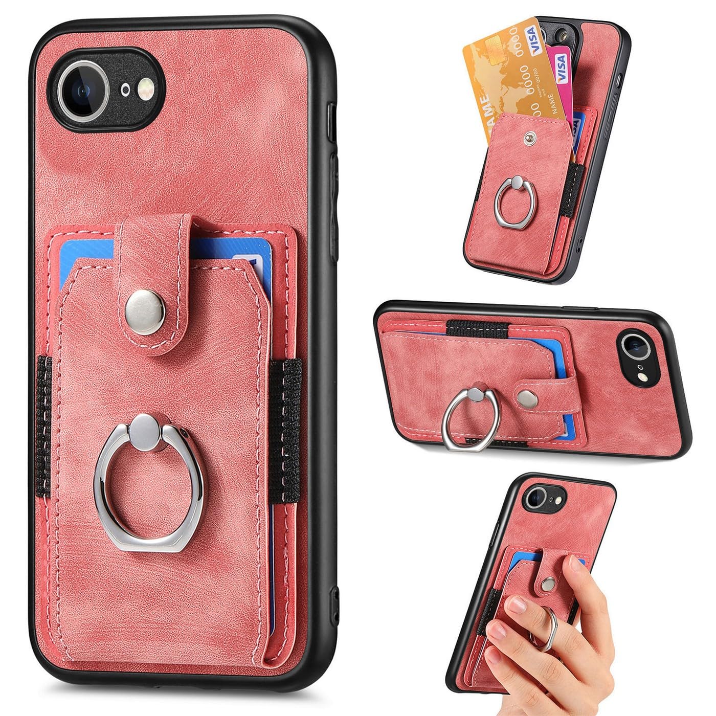 Funda iPhone 16E protectora anticaídas con ranura porta tarjetas 8