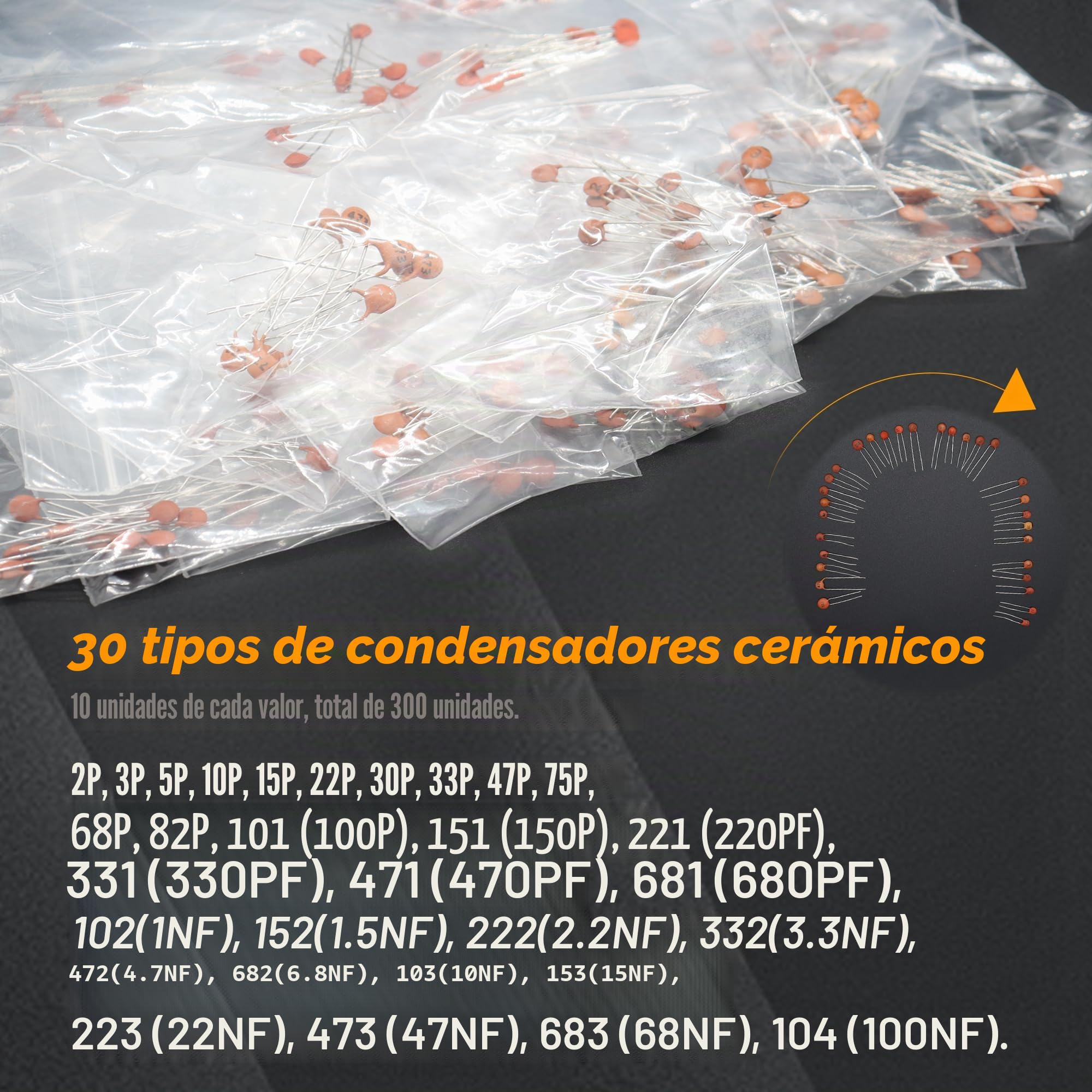 DIYoung Kit de Componentes Electrónicos 1390pcs, Resistencias, Diodos Led, Condensadores, Transistores