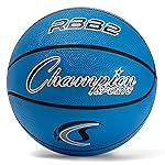 Champion Sports Rubber Junior Basketball, Heavy Duty Pro Style Basketballs Premium Basketball Equipment, Indoor Outdoor - Physical Education Supplies (Size 5, Blue)