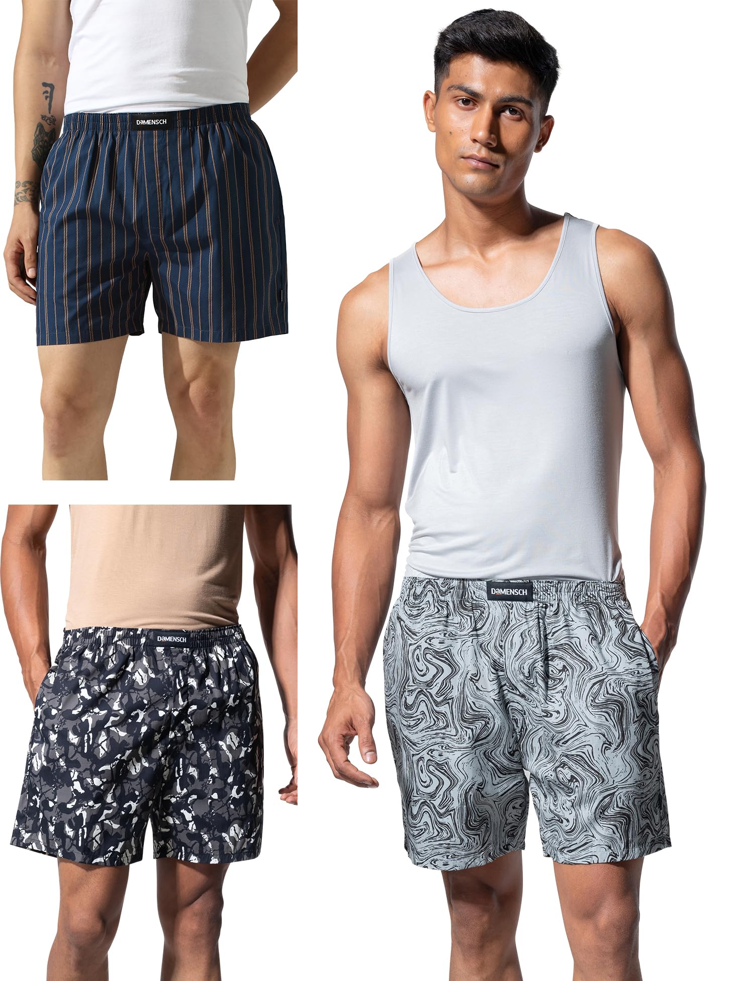 Men Printed Pure Cotton Breeze Ultralight Boxer Shorts (Pack of Assorted Prints & Colours I Color & Print May Vary)