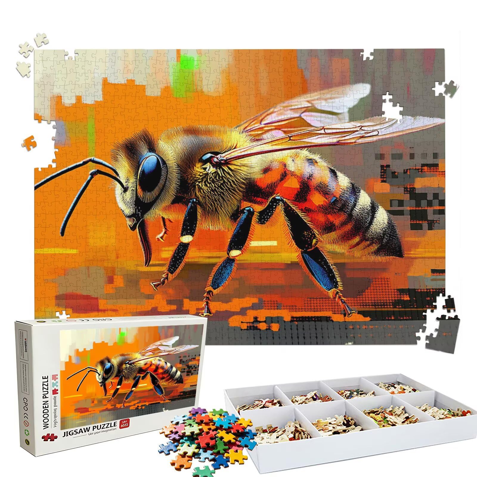 Puzzle 4000 Pezzi astratto ape, Puzzle 4000 Pièces Challenge Impossible, Puzzles 141.5x87.5 cm Taglia Grande Adulti, Giochi Educativo per Famiglie, Regalo Puzzles Classici, Decorazioni Casa W3H-655