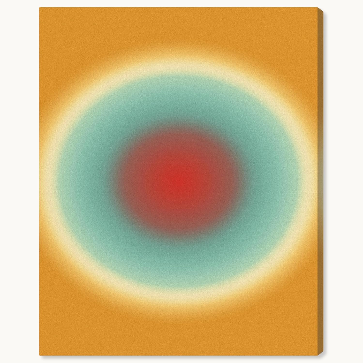 Wynwood Studio Abstract Modern Wrapped Canvas Art - Sunny Iris, Wall Art for Living Room, Bedroom, and Bathroom, 30" x 36", Red and Gold Home Decor