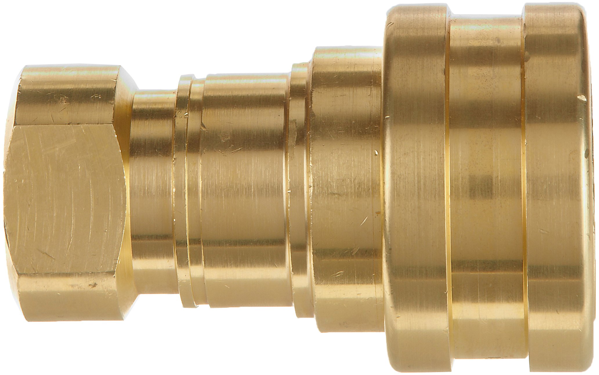 Eaton Hansen B6HP31 Brass ISO-B Interchange Hydraulic Fitting, Socket with Valve, 3/4