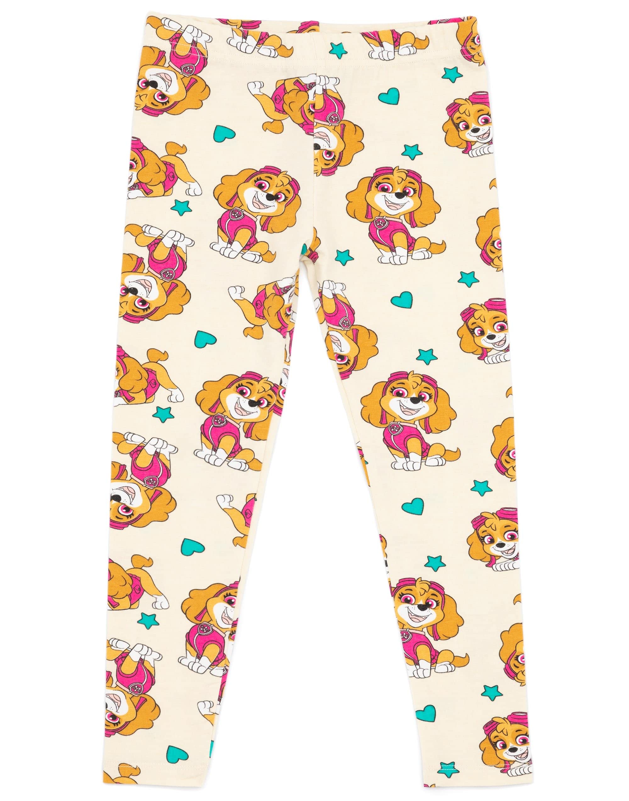 Paw Patrol Dziewczęcy sweter sukienka i legginsy zestaw | Dziecięca bluza Skye różowa bluza sweter i kremowe spodnie kompletny strój