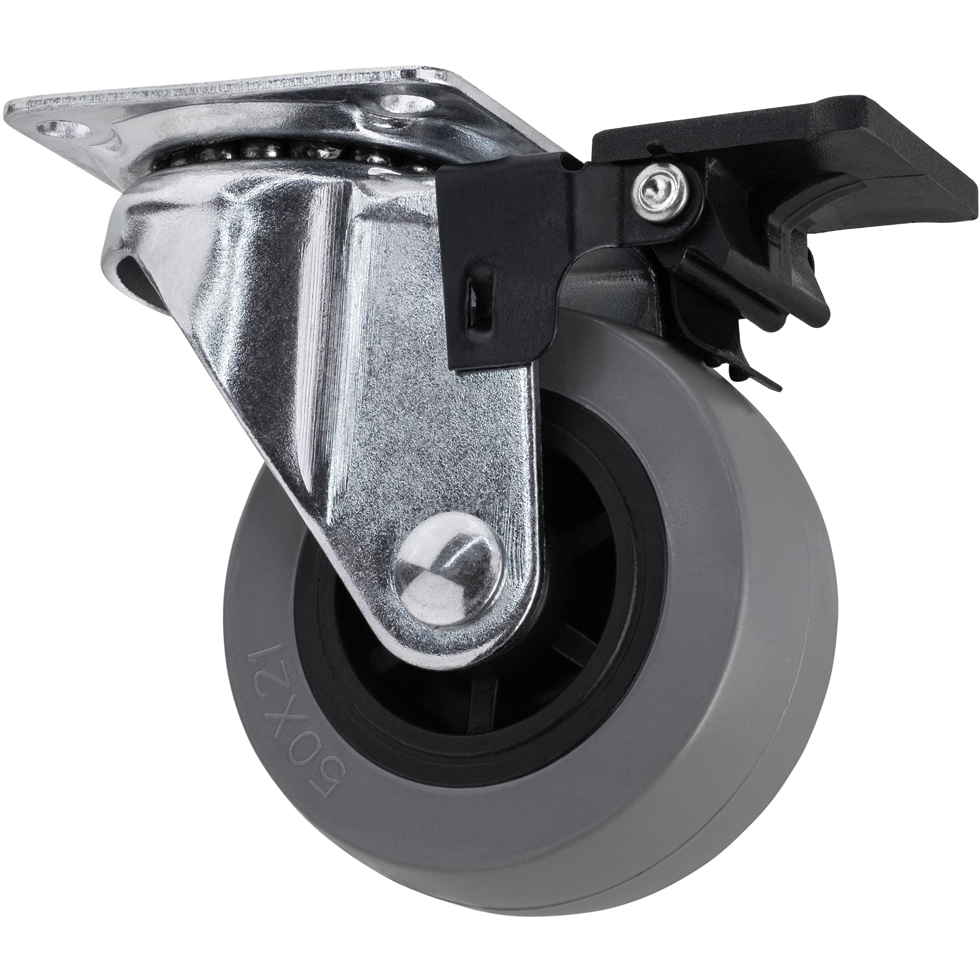 Set Di 4 Rotelle Per Mobili Gedotec Dorate - 2 Con Freno E 2 Senza, Diametro 73.5 Mm, Portata 48 Kg, Attacco M8