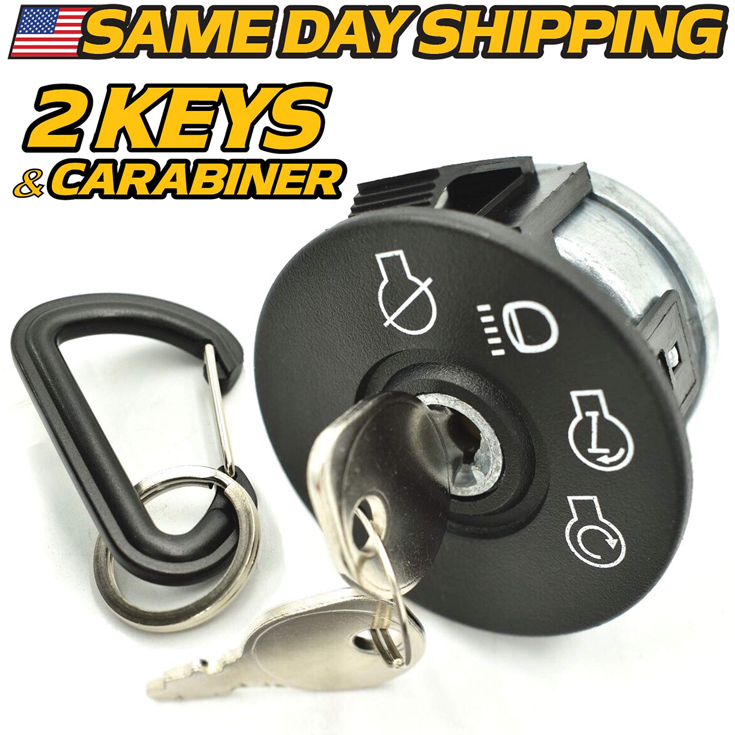 HD Switch Starter Ignition Key Switch Replaces Toro 110-6764 w/ 2 Keys & Carabiner