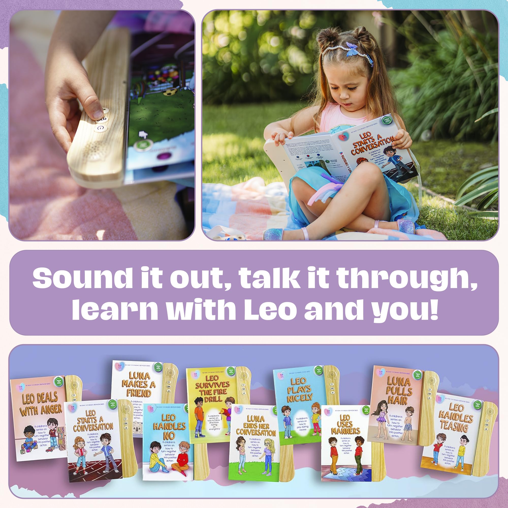 Big Heart Toys Luna Makes a Friend Sound Book for Kids with Autism | Montessori Autism Sensory books | Builds Social Skills, Emotional Learning & Communication | Neurodivergent Children's sound Books