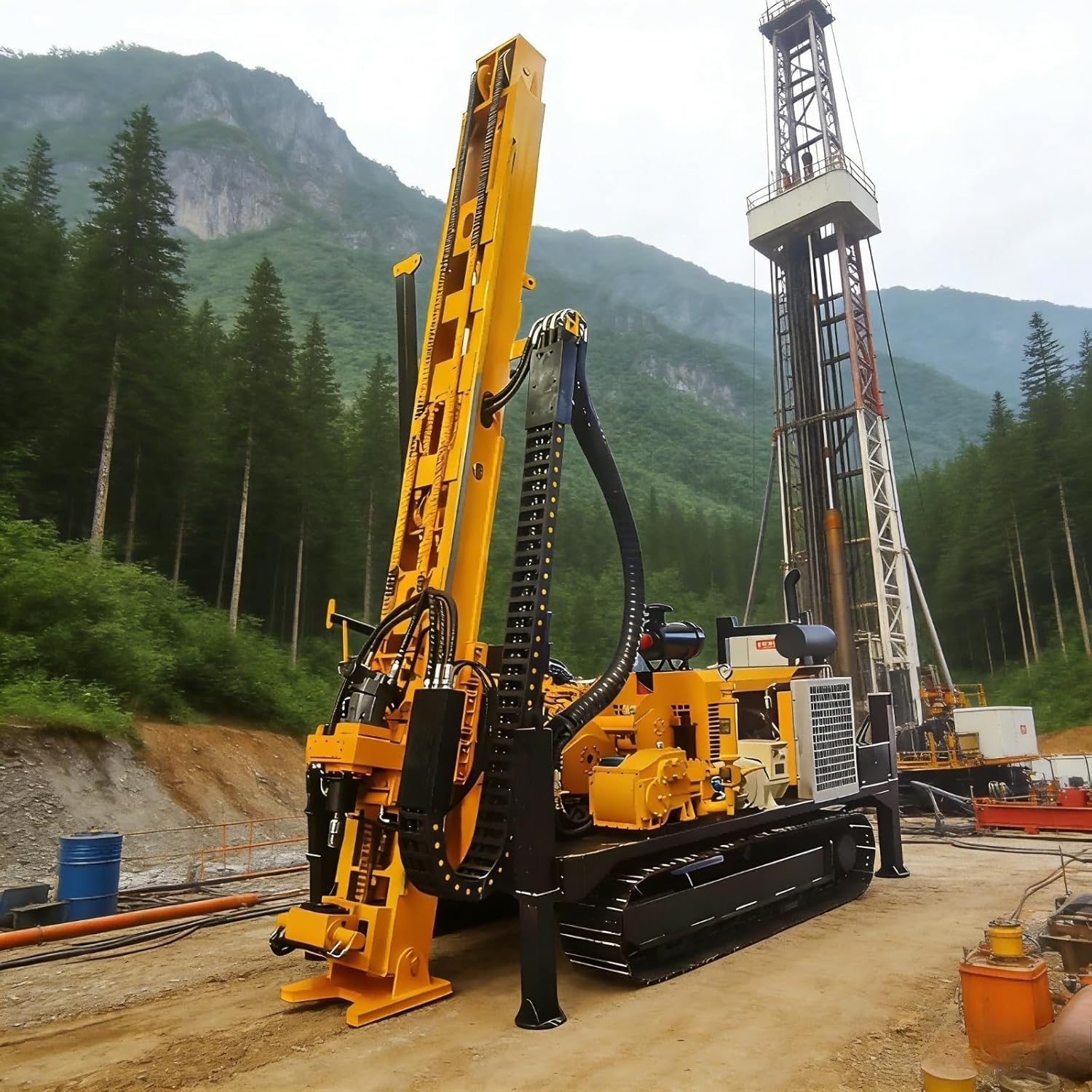 Low Noise Hydraulic Core Drill, Crawler Drilling Machine for Urban Surveys, Ideal for City Construction Site Investigation and Environmental Monitoring Projects