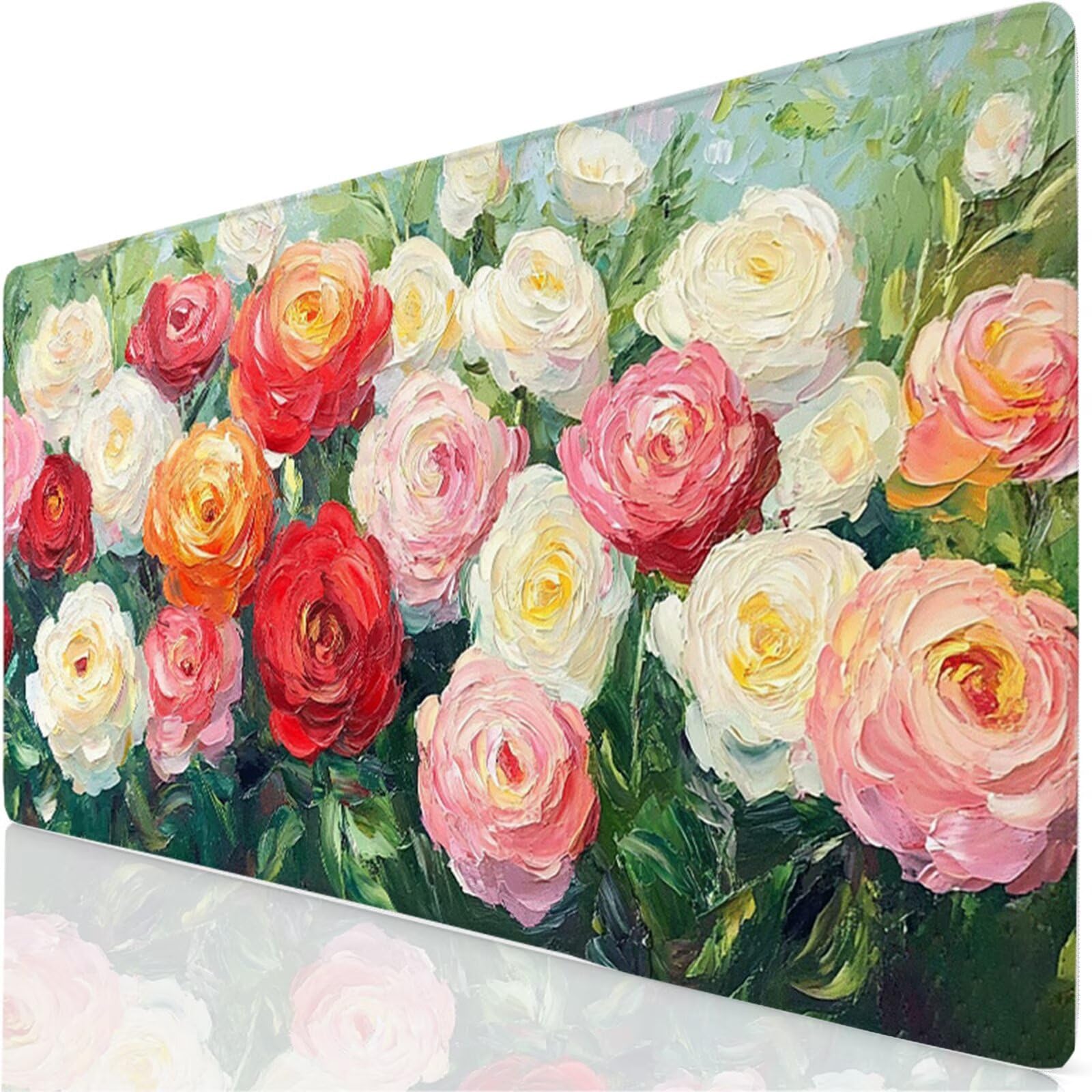 Podkładka pod mysz do gier Kwiat Podkładka pod mysz XXL 1200x600x3mm, podkładka pod mysz fabryczną do klawiatury i biura, z przeszytymi krawędziami i antypoślizgowym spodem pod biurko, do akcesoriów