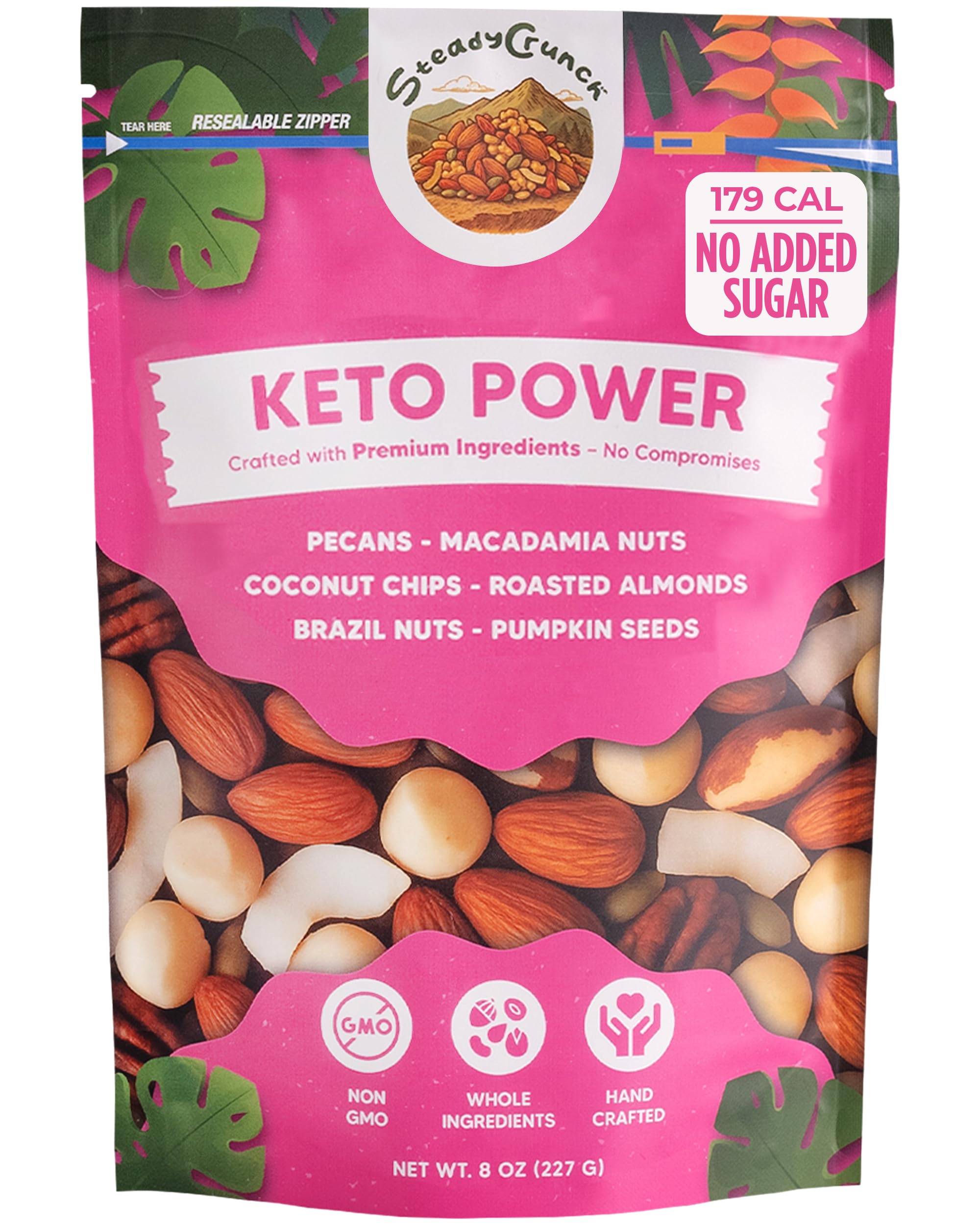 Amazon.com: SteadyCrunch Keto Power Mixed Nuts - Sugar Free & Non