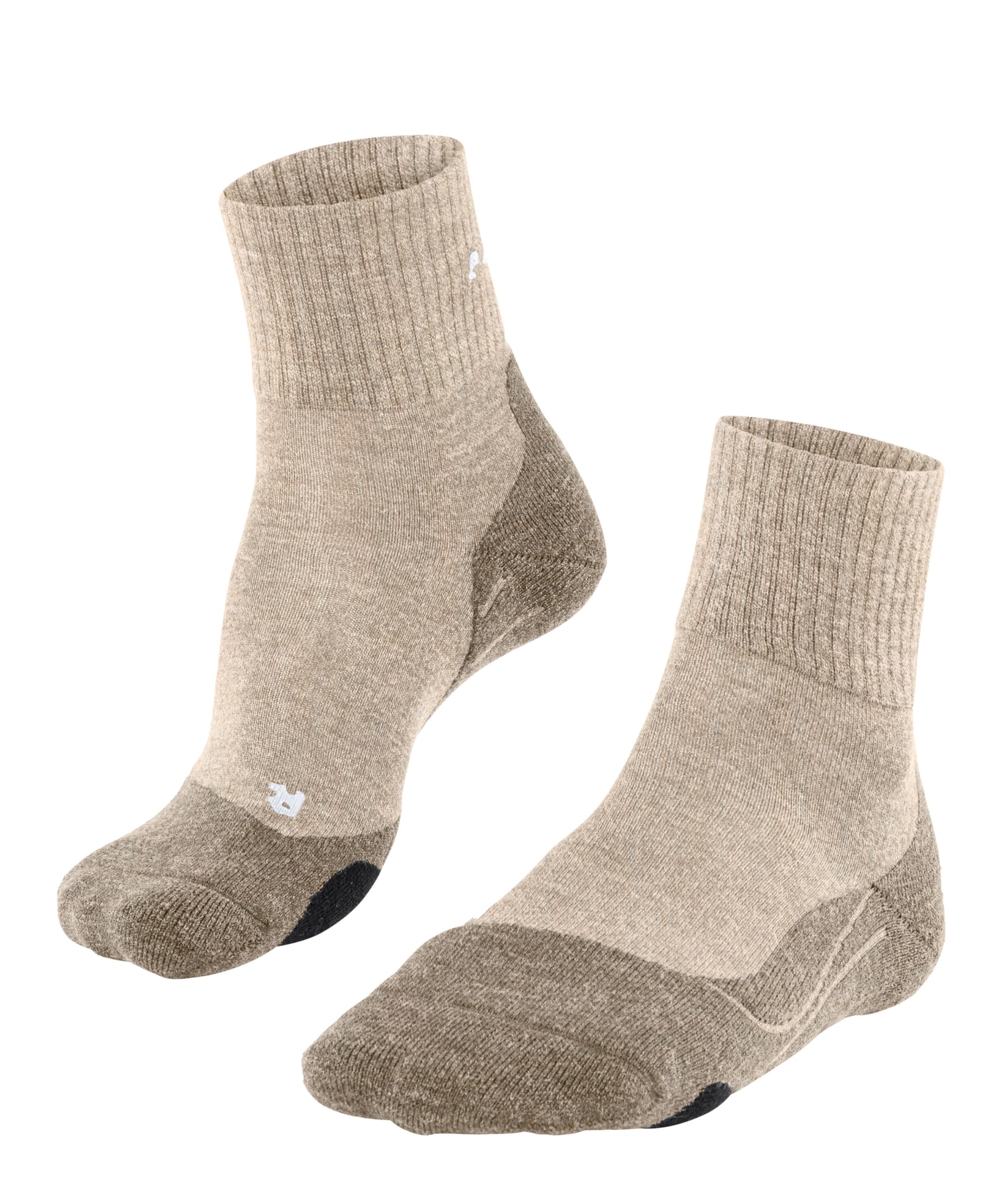 FALKE Men's TK2 Explore Wool Short M Sso Warm Thick Anti-Blister Hiking Socks 1 Pair, Beige Natural 4200, 8-9