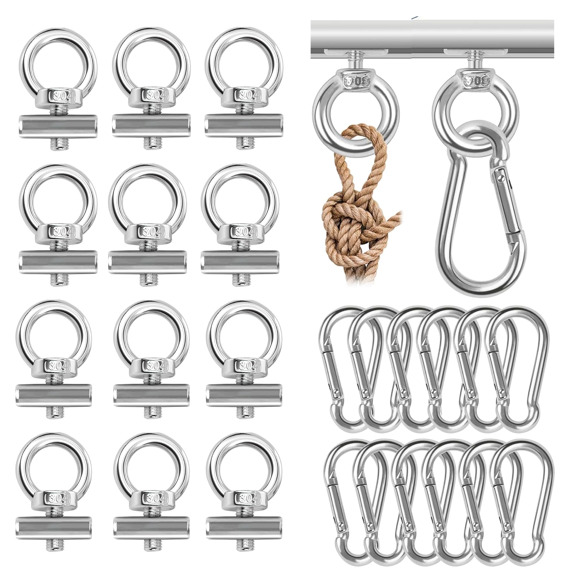 VADO VLTRA Tappi per guida per tendalino, tendalino, 8 mm, per camper, camper, camper in acciaio INOX multiuso (12