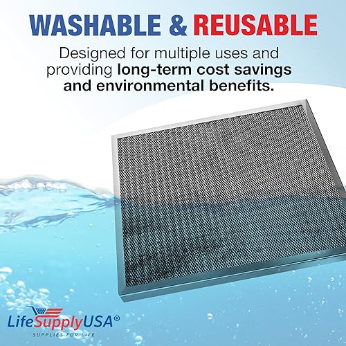 Miniatura 4 de LifeSupplyUSA Filtro de aire electrostático de aluminio (18 x 20 x 1) de repuesto para purificador de aire lavable para HVAC central, MERV 8, ahorro