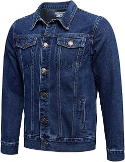 Zoroley Mens Denim Jacket Casual Jeans Washed Coat Western Classic Vintage Trucker Cotton Button Down Outwear Tops