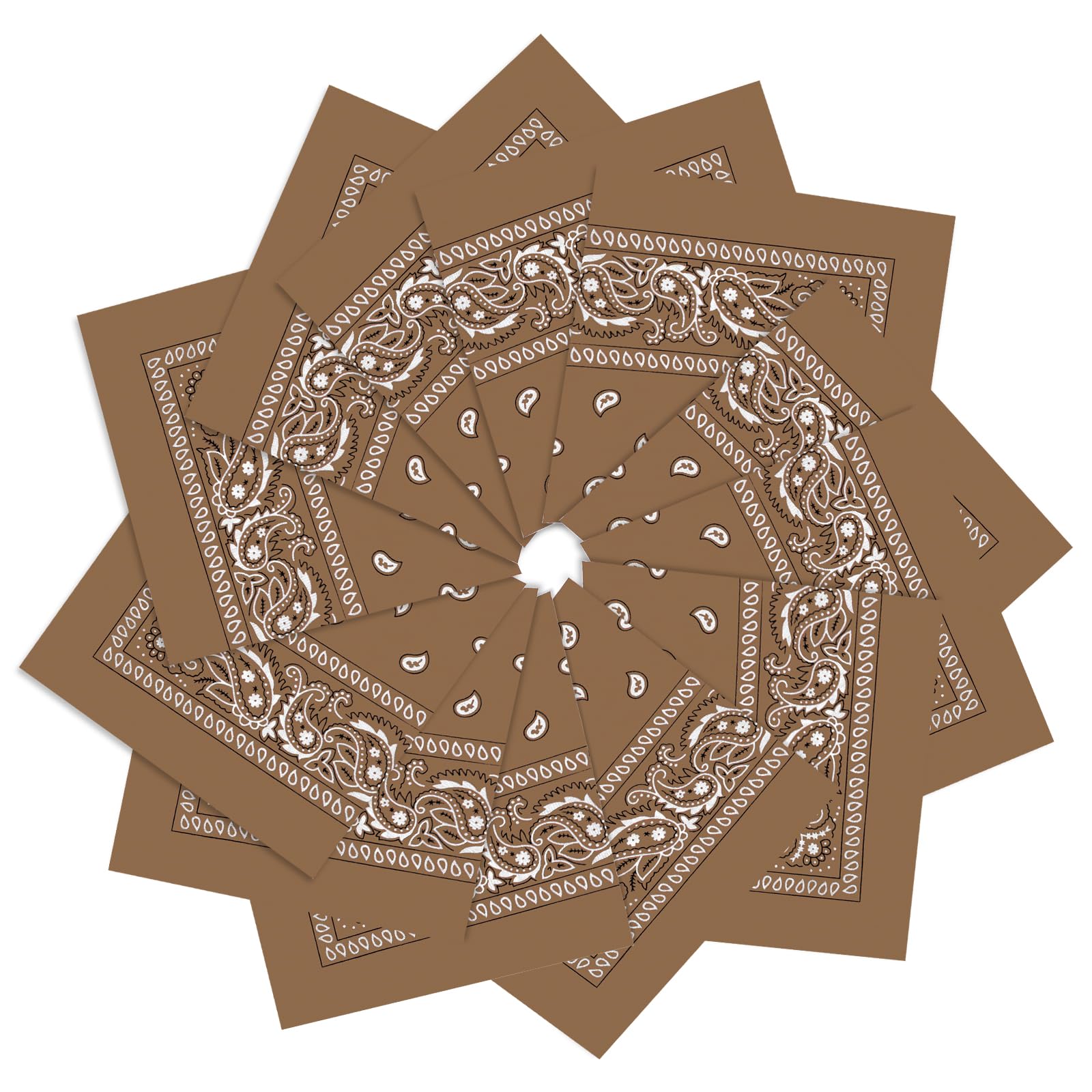 12 Pack Bandanas Unisex Paisley Cowboy Bandanas Bulk Multi Purpose Headband Scarf for Men Women Costume