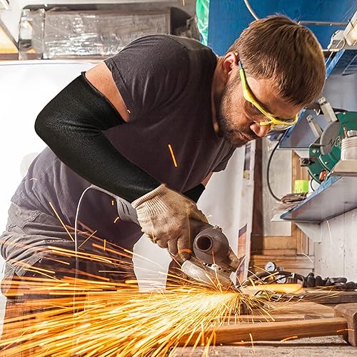 Miniatura 6 de JaGely 6 pares de mangas resistentes a cortes de nivel 5 con orificio para el pulgar de 18 pulgadas, manga de protección de brazo de agricultor