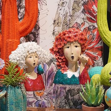 DiliComing Modern Art Women Bust Statue, Home & Office Decor Accents, Resin Material, Multicolor, Tabletop Display