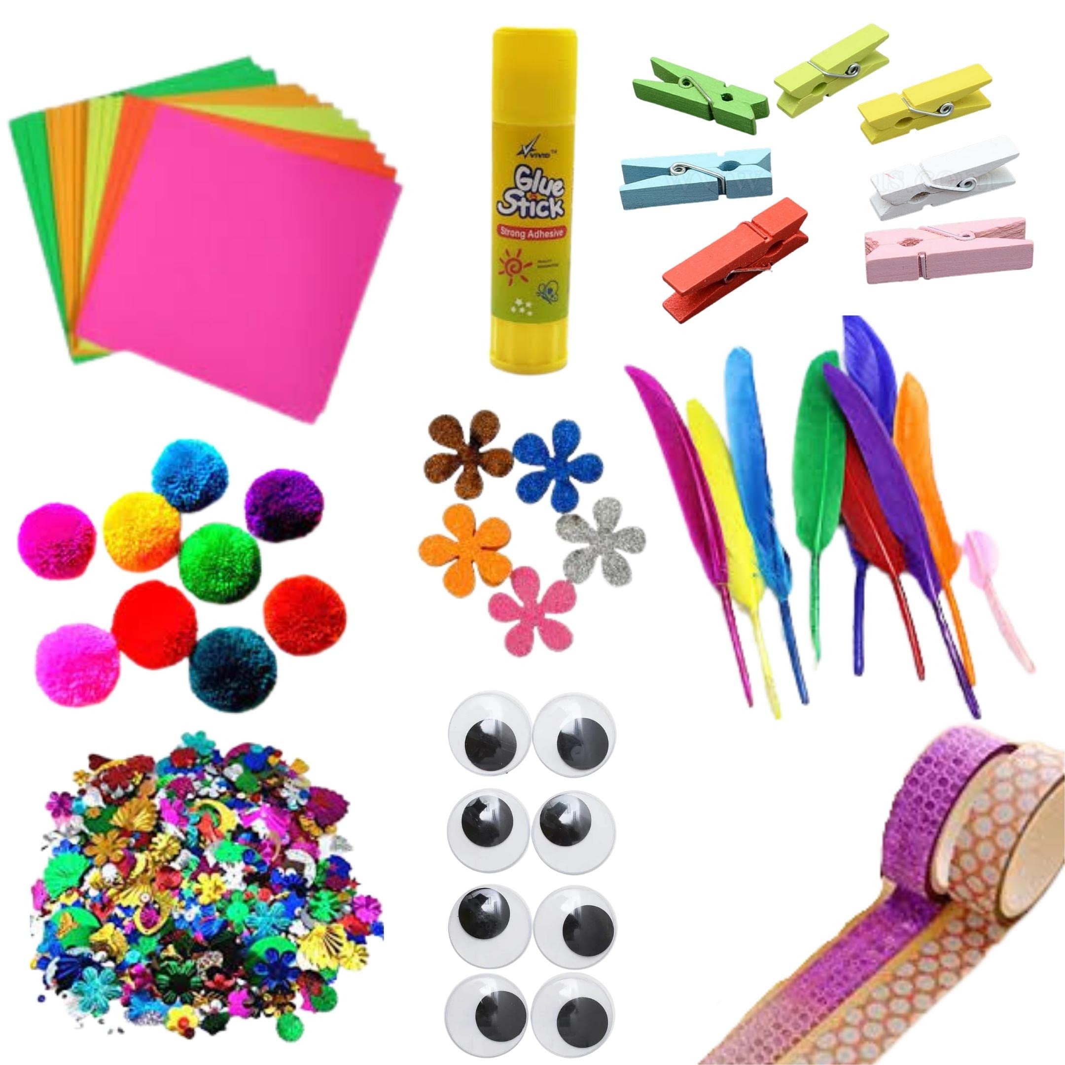 Kamal Art and Craft Kit for Girls and Boys with Crafts Supplies Set of 9 -All Craft Materials Items for Kids DIY, School Projects, Craft Projects, for All Ages- Multicolor (B09V9ZG84K) Amazon Price History, Amazon Price Tracker