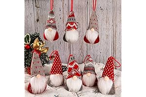Christmas Gnomes Hanging Ornaments Set of 8