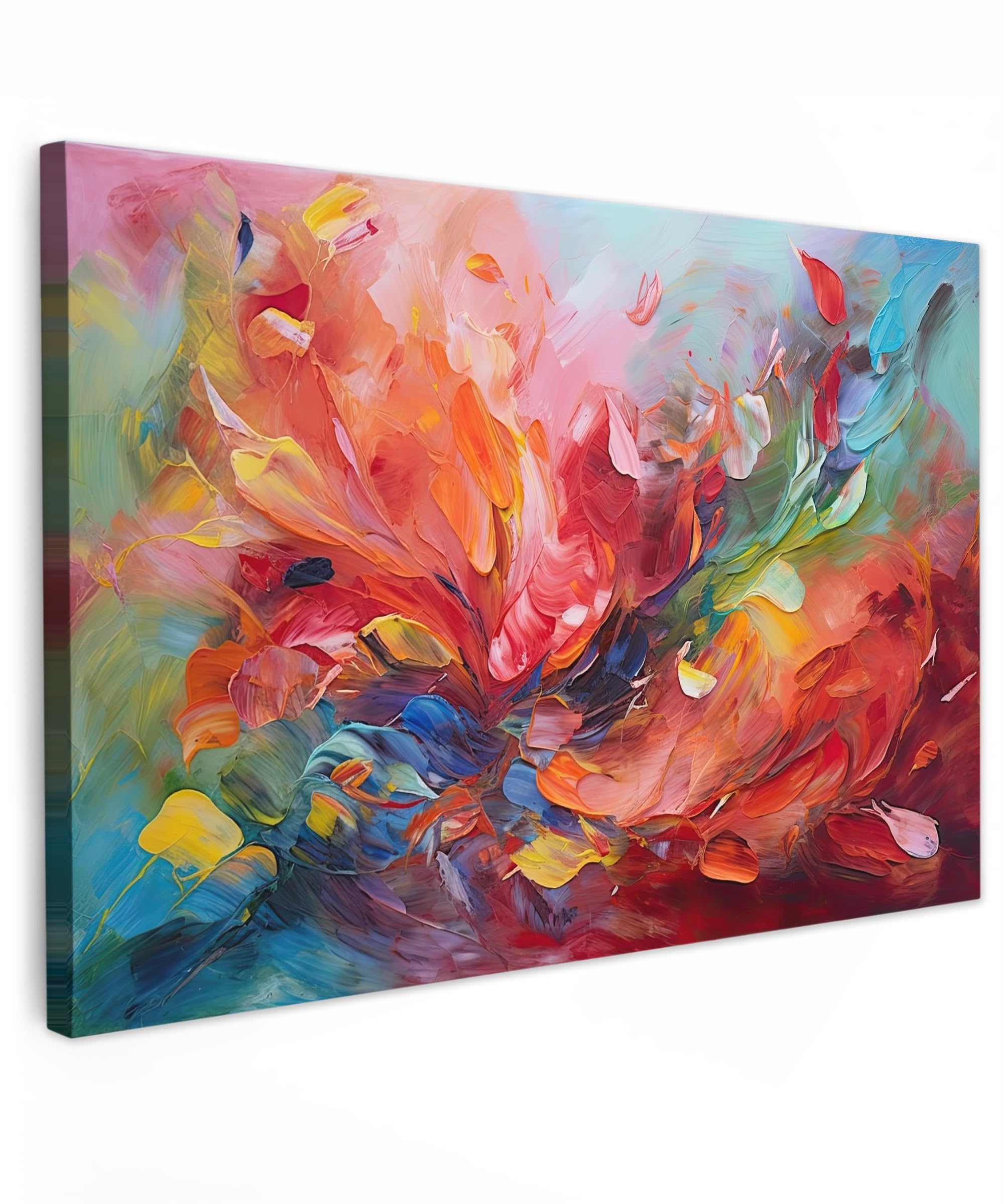 MuchoWow© Canvas Wall Art 35"x24" / 90x60 cm Decor Hanging Pictures for Living Room Canvus Artwork Deco Walls Oil painting - Art - Abstract - Colourful