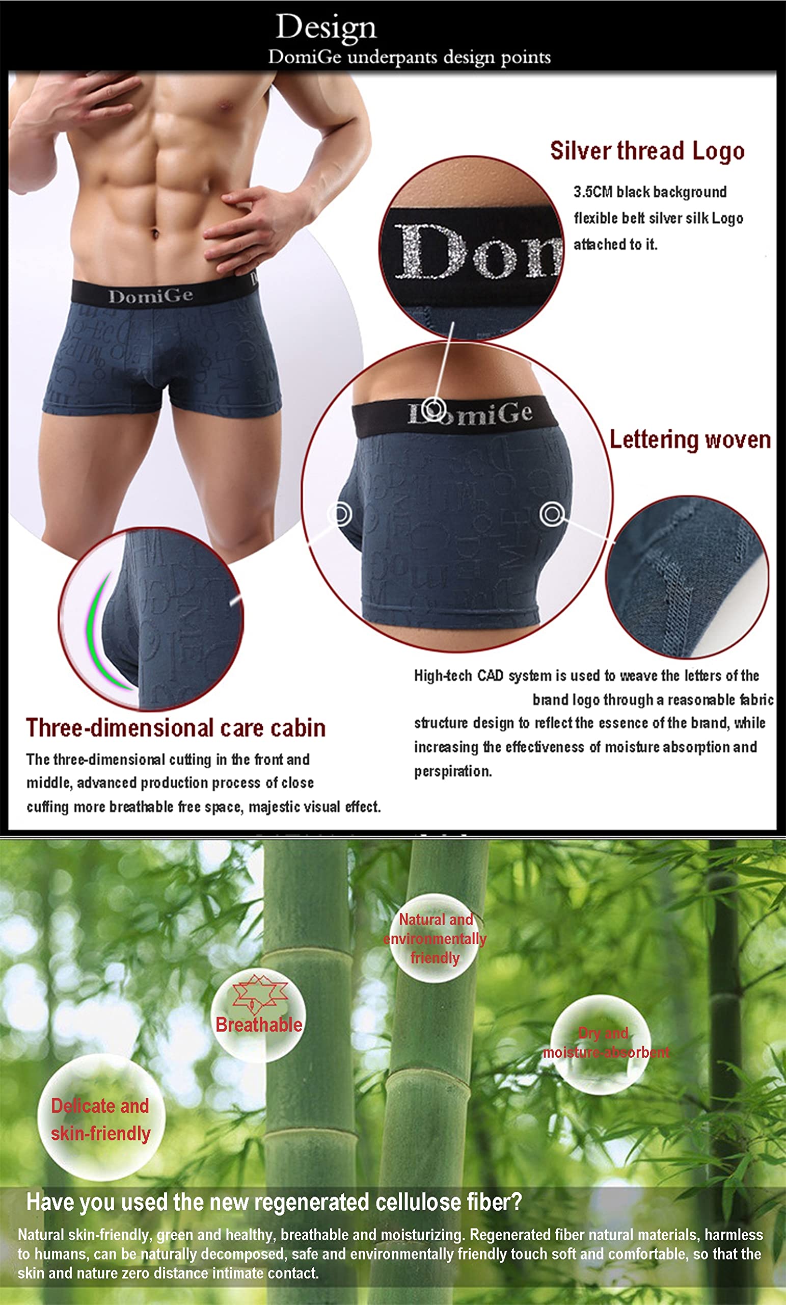 Ropa Interior De Fibra De Bambú Suave para Hombres, Calzoncillos Bóxer De Viaje Transpirables De Talla Grande,Caja