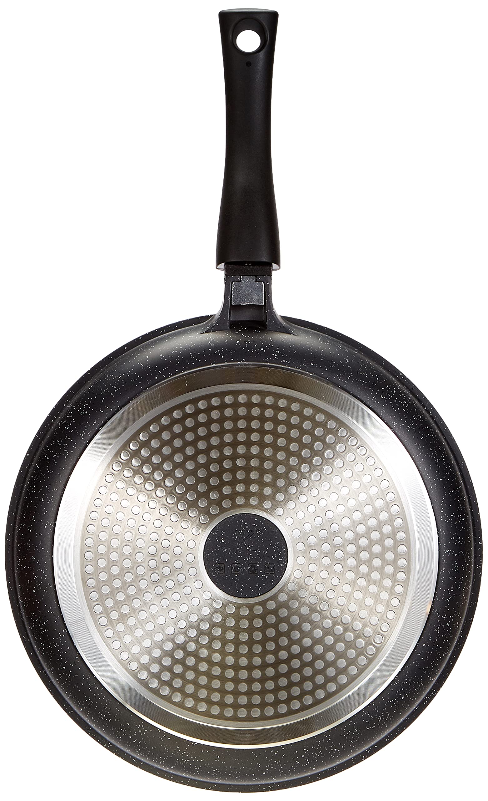 Kamberg - Poêle 30 cm - Manche Amovible - Fonte d'Aluminium - Revêtement Type Pierre - Tous Feux dont Induction - Sans PFOA - 0008024, Noir